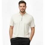 Polo Masculina em Malha Cotton com Zíper