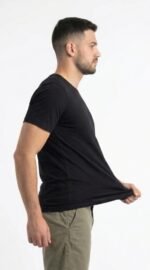 CAMISETA BASICA ALGODÃO COM ELASTANO - Imagem 4