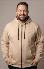 Blusa de Moletom Aberta com Ziper Bordada - Imagem 3