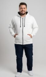Blusa de Moletom Aberta com Ziper Bordada - Imagem 2