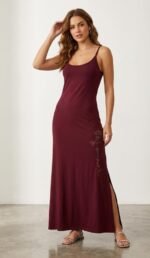 Vestido Longo de Moletinho com Elastano