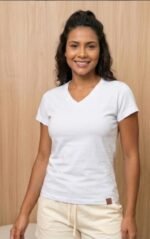 Baby Look Básica Gola V em Malha Cotton - Imagem 3