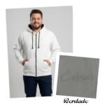 Blusa de Moletom Aberta com Ziper Bordada