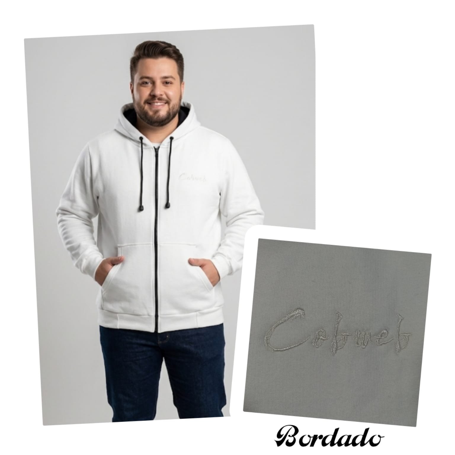f1e20ce7-55ee-41b6-868c-1f0a02214b43 Blusa de Moletom Aberta com Ziper Bordada - Imagem 1